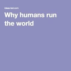 Why Humans Run The World
