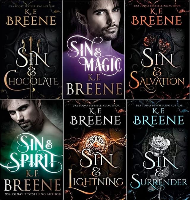 Demigods of San Francisco 6 Books Collection Set By K.F. Breene : Sin & Chocolate/ Sin & Magic / Sin & Salvation/ Sin & Spirit / Sin and Lightning