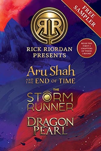 Free Sampler of Aru Shah and the End of Time by Roshani Chokshi, The Storm Runner by J.C. Cervantes, and Dragon Pearl by Yoon Ha Lee.