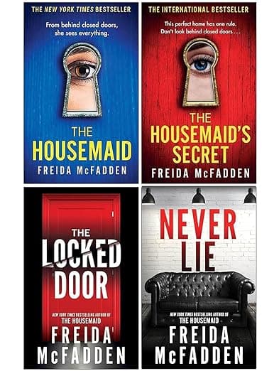Freida McFadden 4 Books Set: Never Lie, The Housemaids Secret, The Locked Door & The House maid