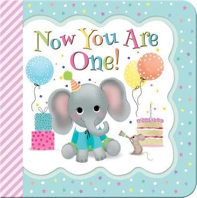 Now You Are One: Little Bird Greetings, Greeting Card Board Book with Personalization Flap, 1st Birthday Gifts for One Year Olds