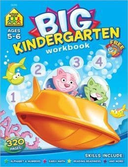 School Zone Big Kindergarten Workbook: 320 Pages, Early Reading and Writing, Numbers 0-20, Basic Math, Matching, Story Order, Ages 5 to 6