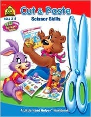 School Zone Cut & Paste Workbook: 32 Pages, Toddler, Preschool, Kindergarten, Learning Activities, Scissor Cutting, Stickers, Counting, Picture Puzzles, Ages 3-5