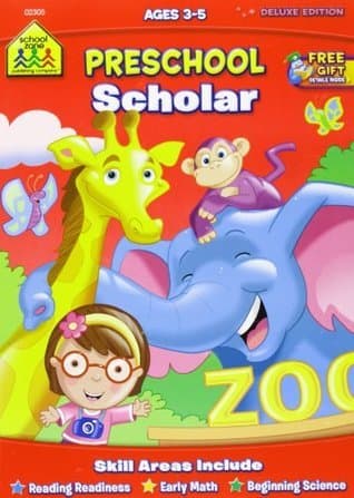 School Zone Preschool Scholar Workbook: 64 Pages, Pre-K, Kindergarten, Beginner Reading, Early Math, Science, ABCs, Writing, Problem Solving, Ages 3-5